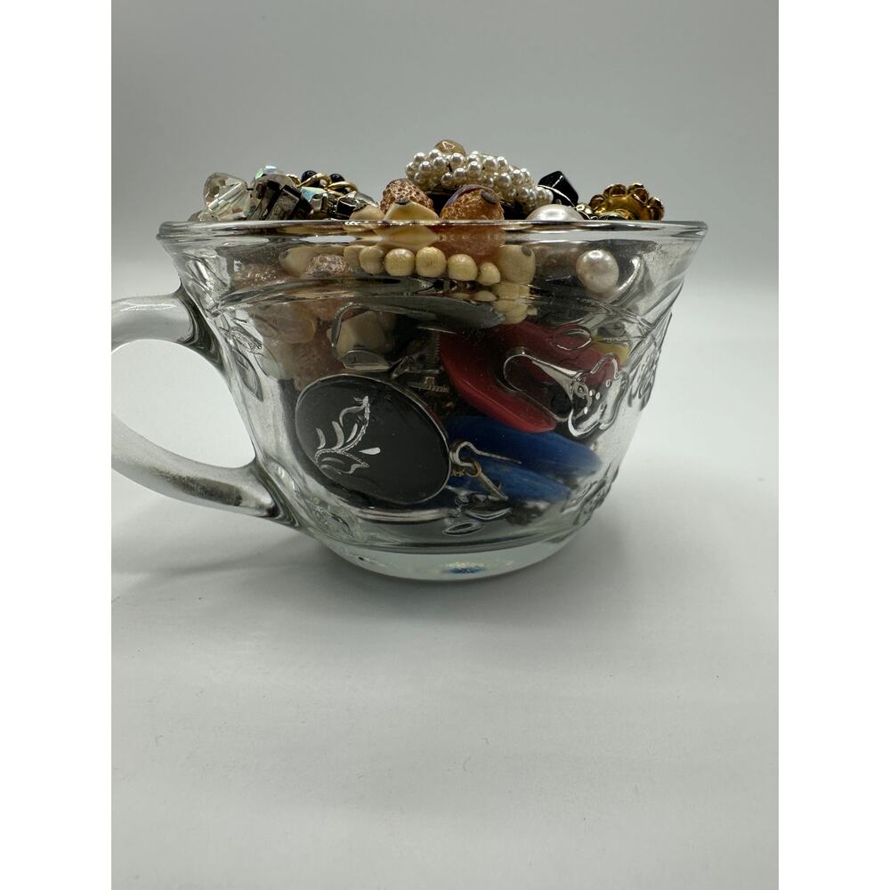 ✨ Vintage Savannah Glass Mystery Jewelry Jar - Clip-Ons ✨